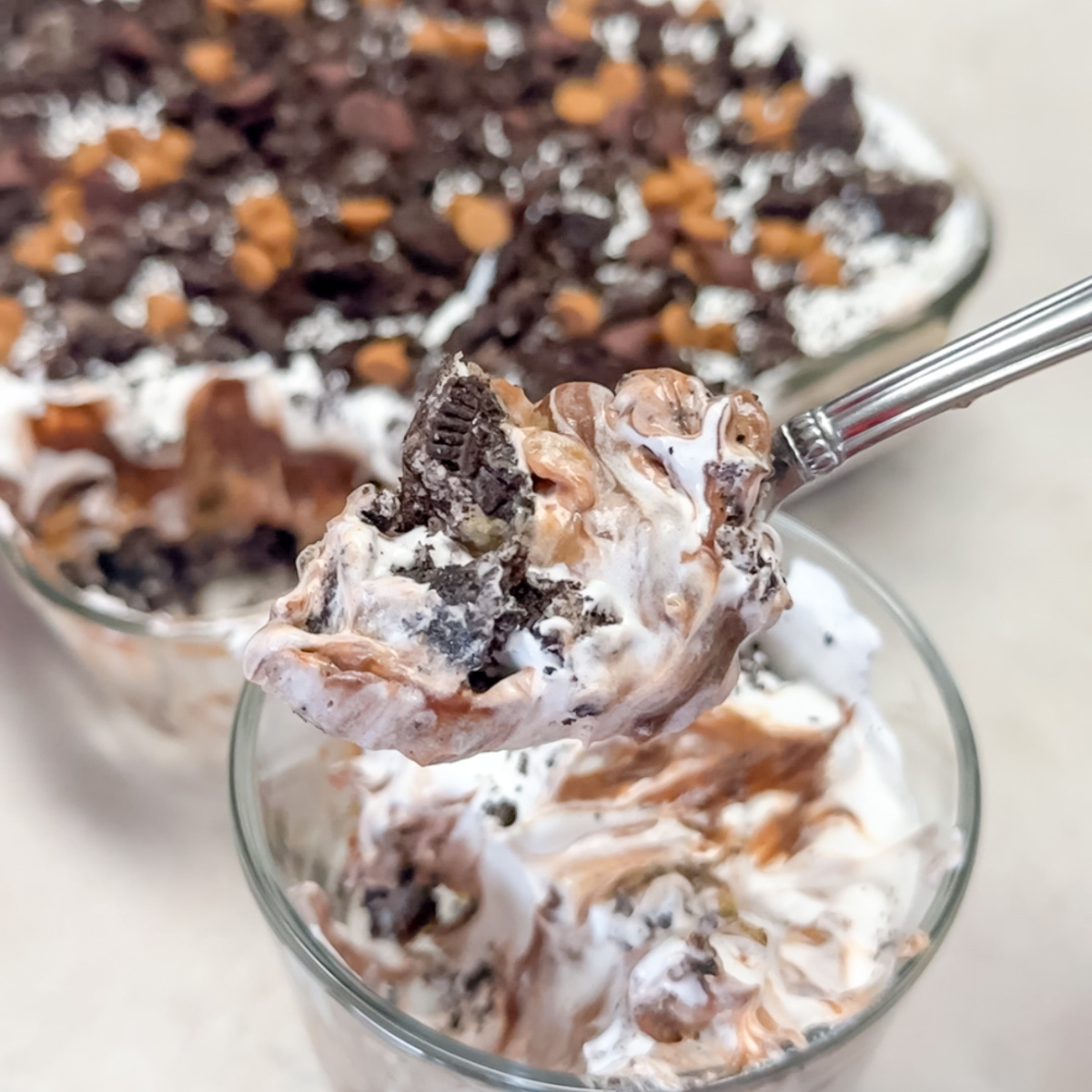 oreo pb pie on a spoon