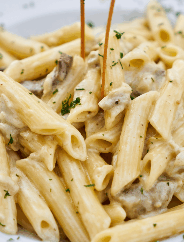 pasta dish on white plate