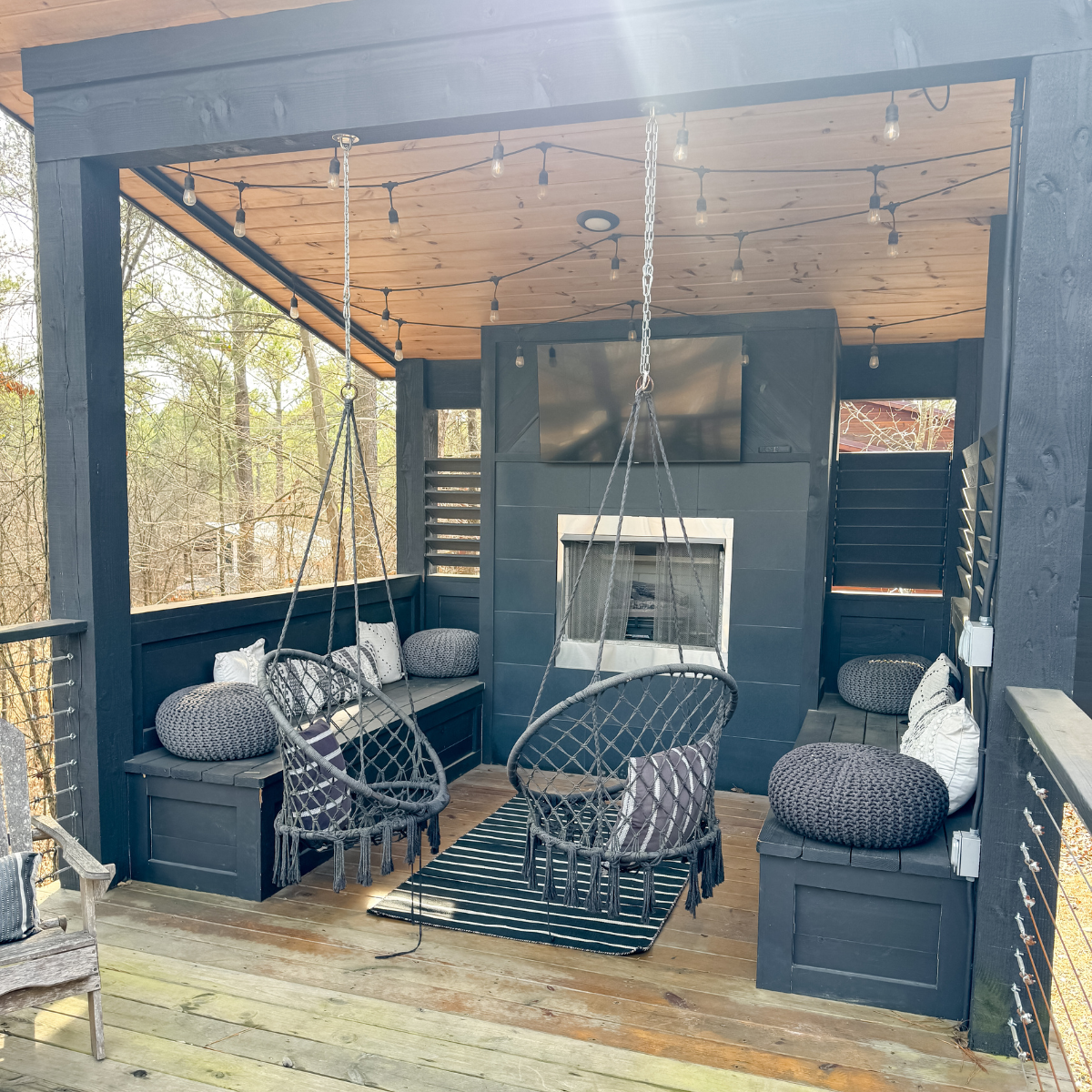 spanish angels cabin deck sitting area