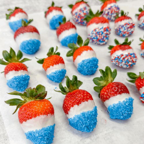 4th of July Chocolate Covered strawberries cover photo