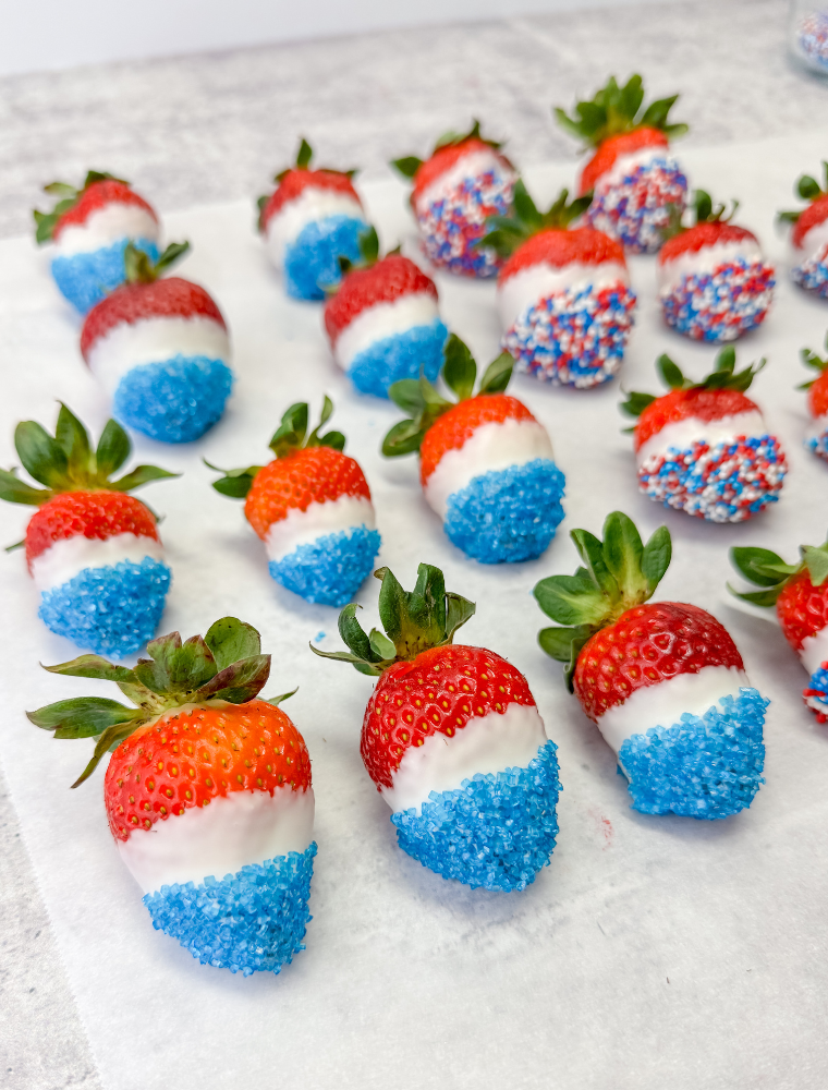4th of July Chocolate Covered strawberries cover photo