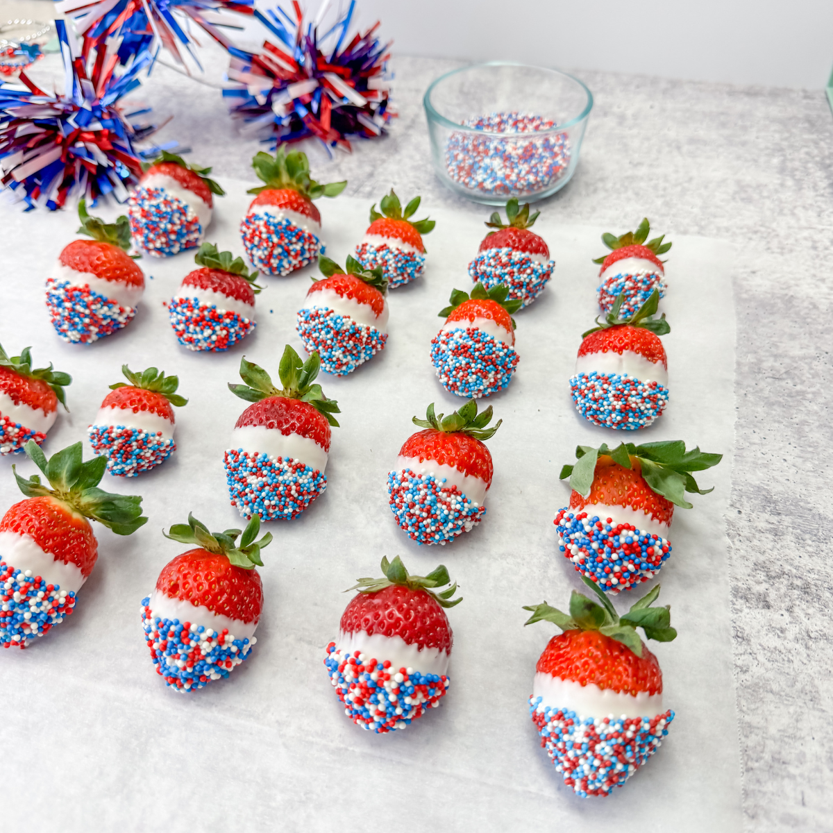 4th of july chocolate covered strawberries