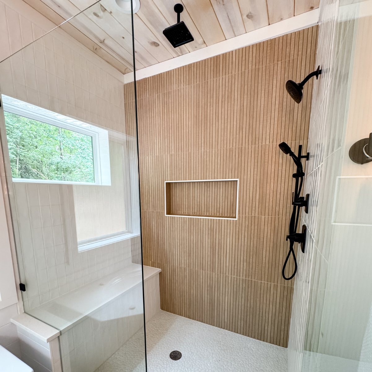 Shower in the Rustic Haven cabin