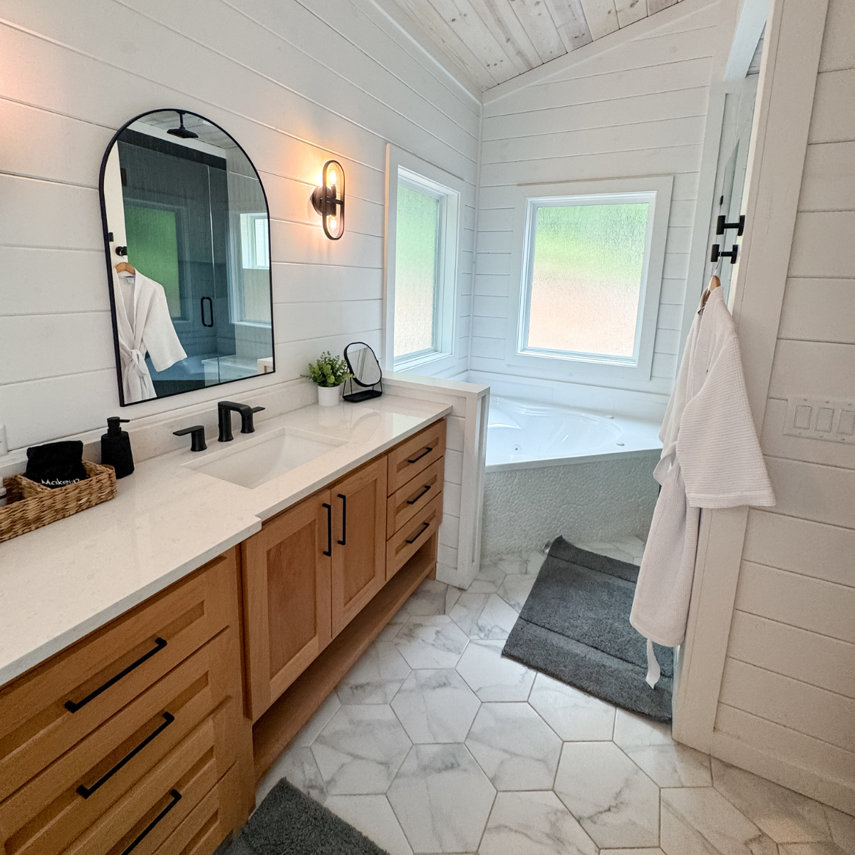 bathroom in the Rustic Haven cabin