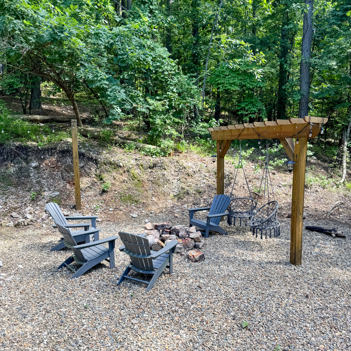 outdoor area of the Rustic Haven cabin