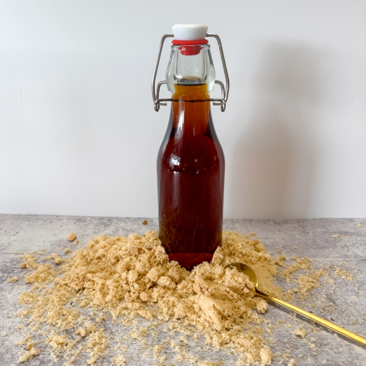 brown sugar syrup in a bottle